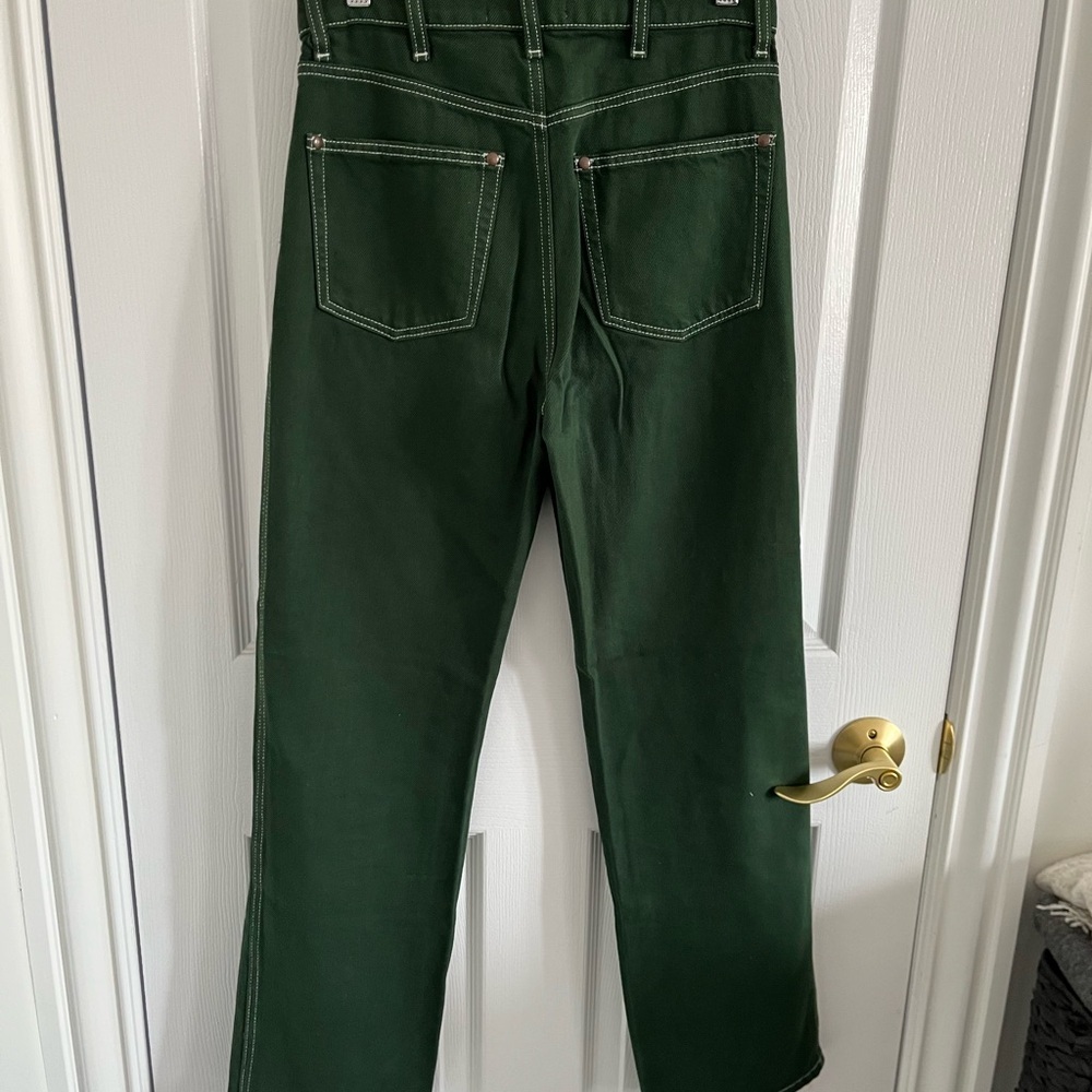 Reformation Straight-Leg Jeans in Forest Green - Picture 6 of 10